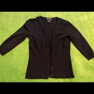 STYLE  & CO black cardigan 3/4 sleeve/size MP
